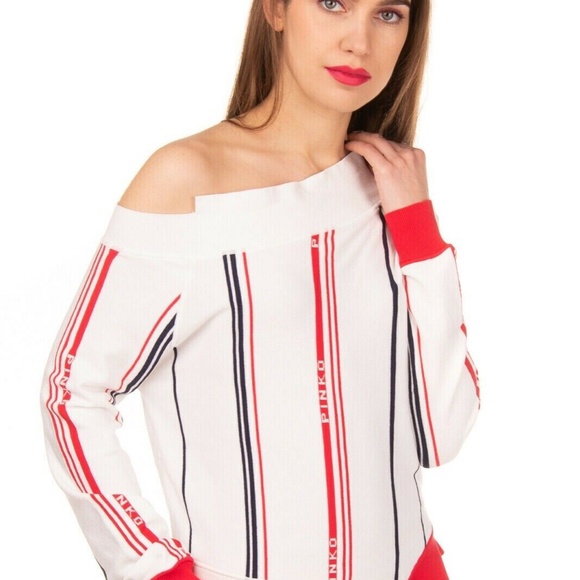 PINKO Logo Jumper Size S Made in Italy Asymmetric - Picture 3 of 8